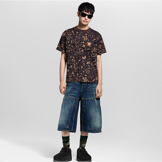 lv louis vuitton monogram animal print t-shirt